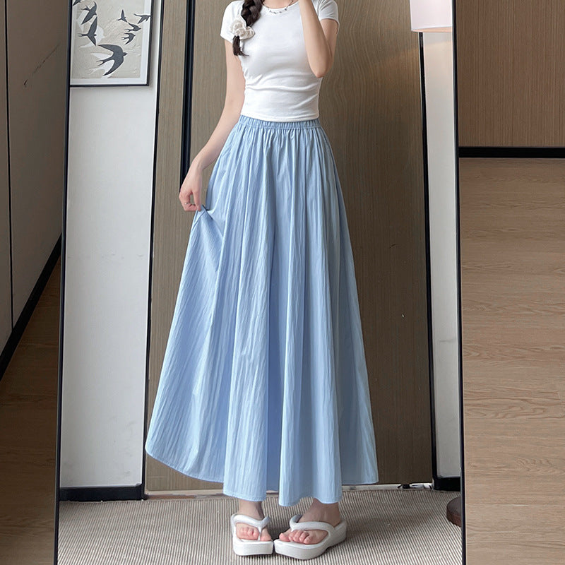 Womens High Waist Wide Leg Skirt Pants
