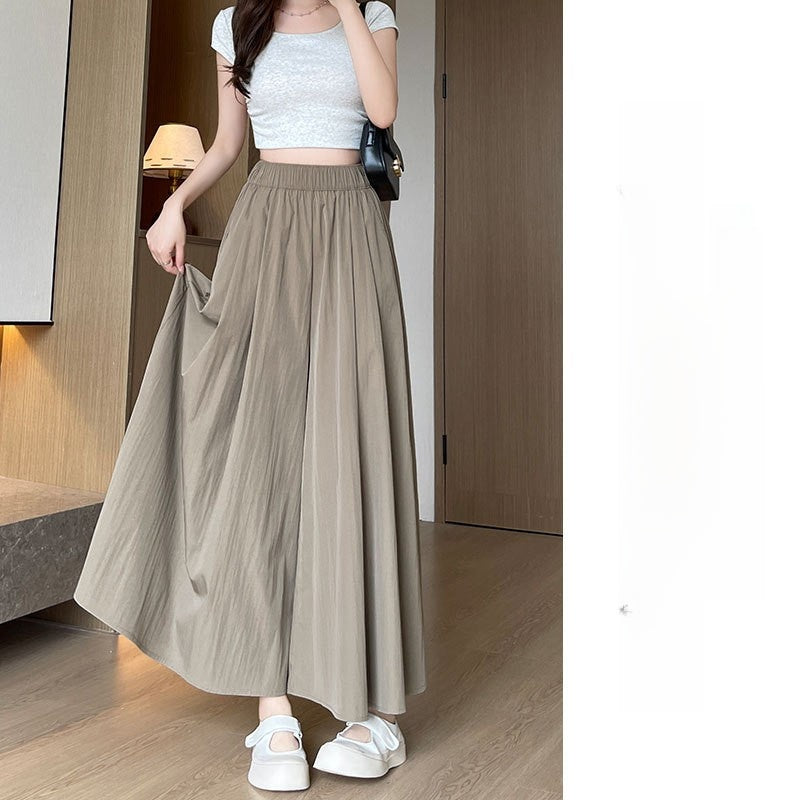 Womens High Waist Wide Leg Skirt Pants