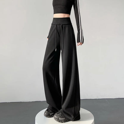 Womens High Waist Wide Leg Sweatpants