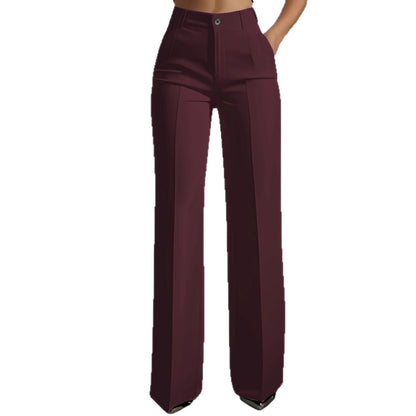 Womens High Waist Wide Leg Trousers