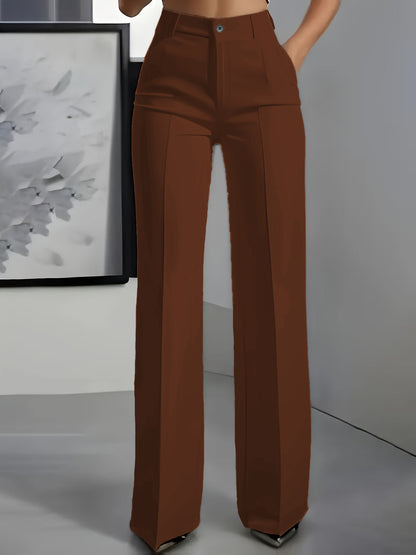 Womens High Waist Wide Leg Trousers