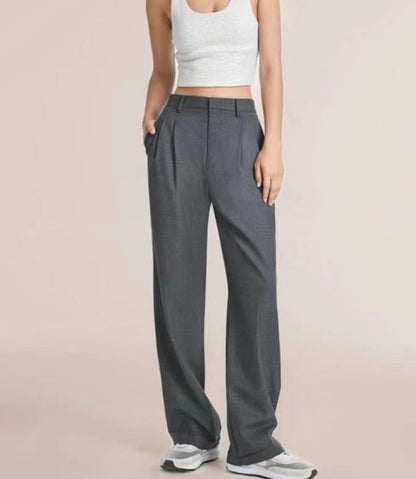 Womens High Waist Wide Leg Trousers