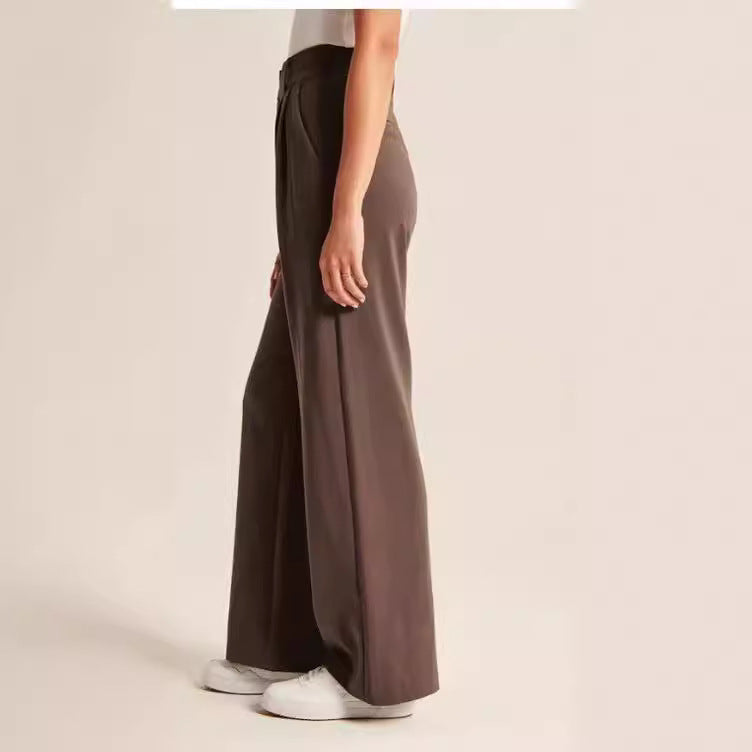 Womens High Waist Wide Leg Trousers