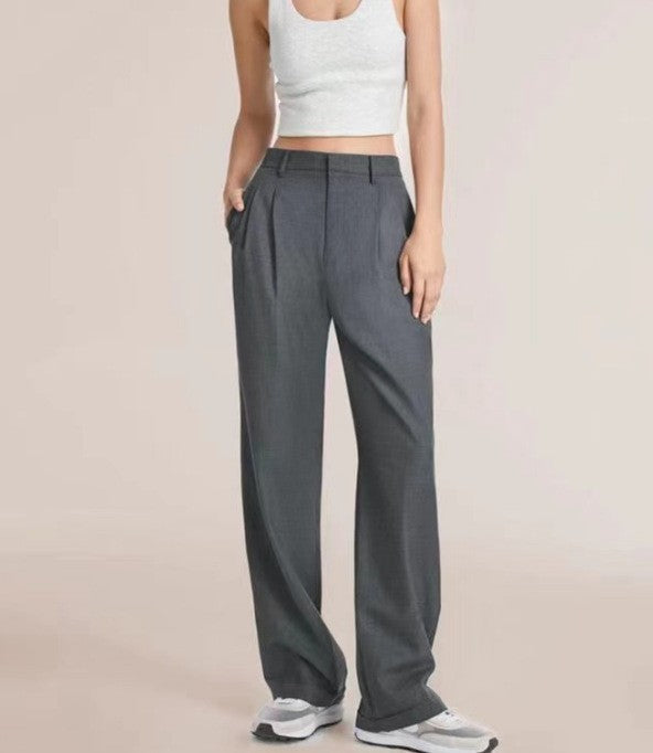 Womens High Waist Wide Leg Trousers