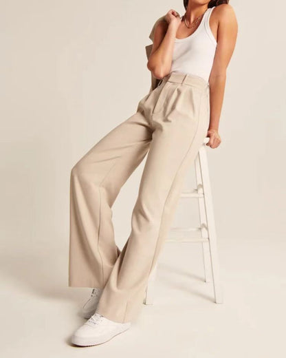 Womens High Waist Wide Leg Trousers