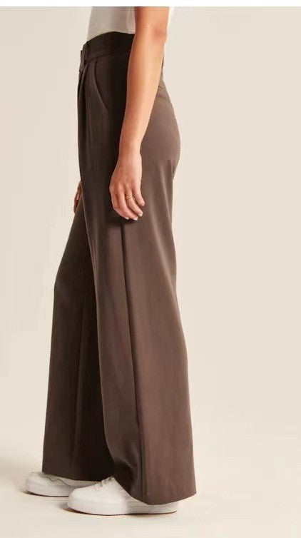 Womens High Waist Wide Leg Trousers