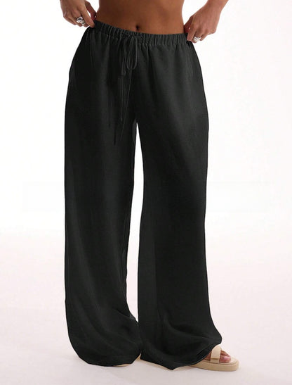 Womens High Waist Wide Leg Yoga Pants with Pockets