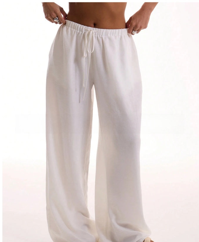 Womens High Waist Wide Leg Yoga Pants with Pockets