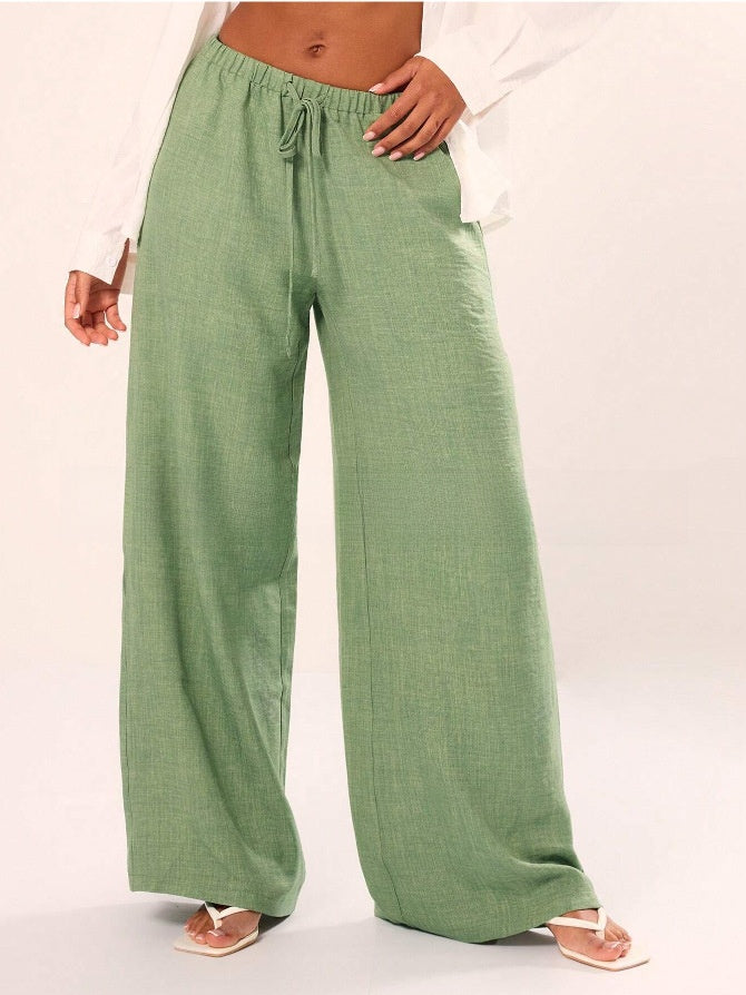 Womens High Waist Wide Leg Yoga Pants with Pockets