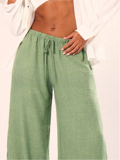 Womens High Waist Wide Leg Yoga Pants with Pockets
