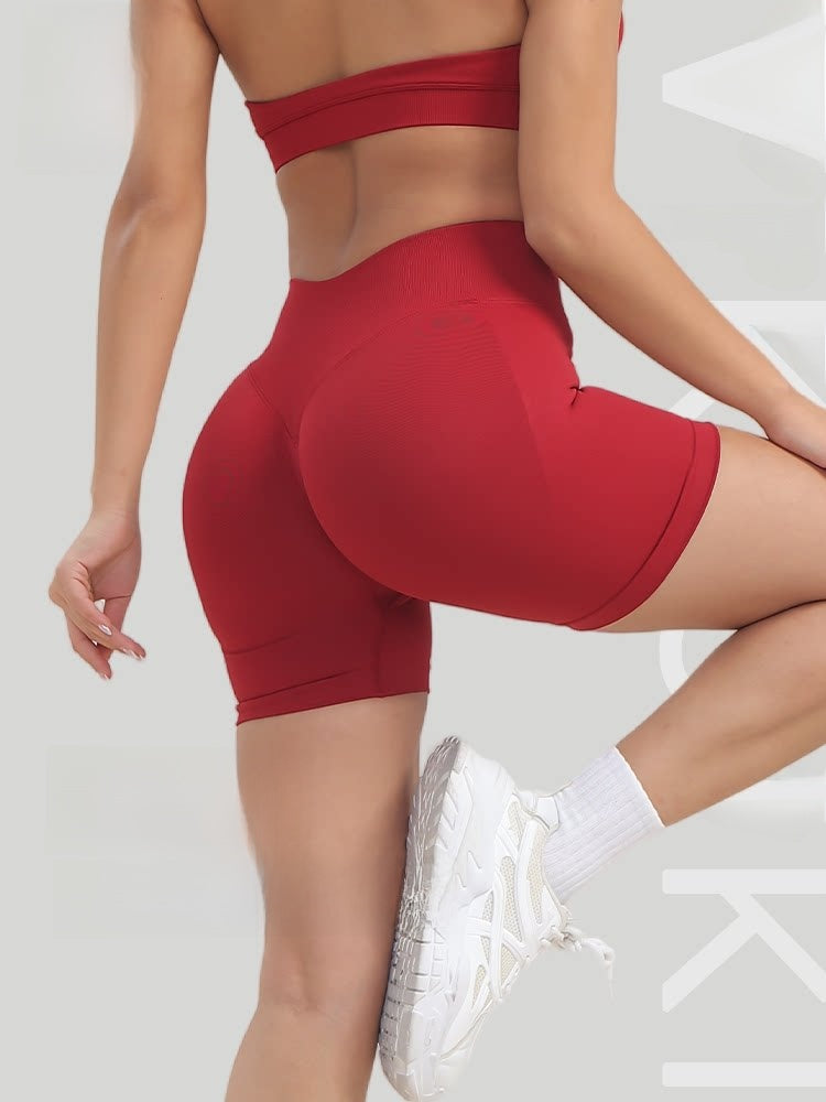 Womens High Waist Yoga Fitness Shorts