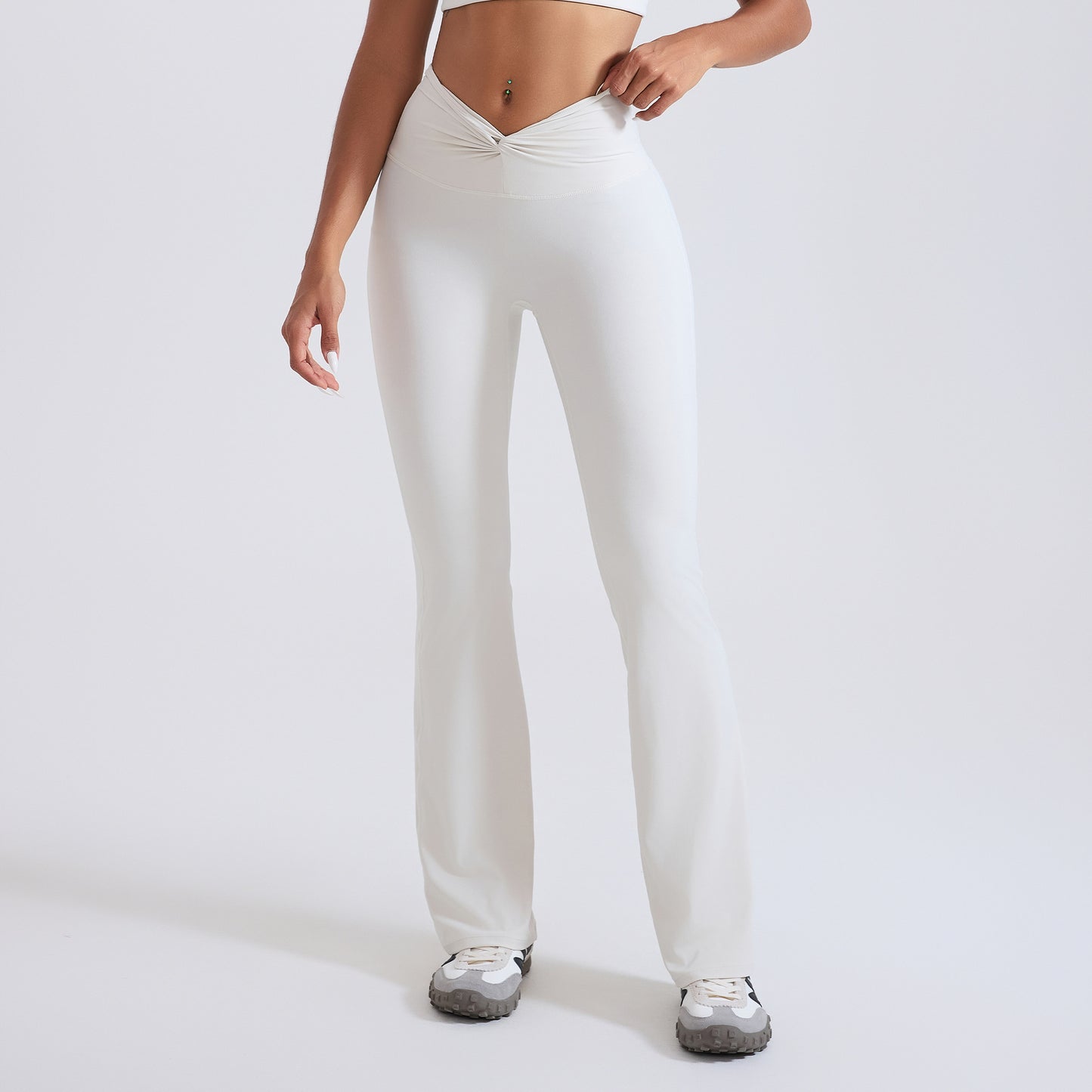 Womens High Waist Yoga Set with Open Back