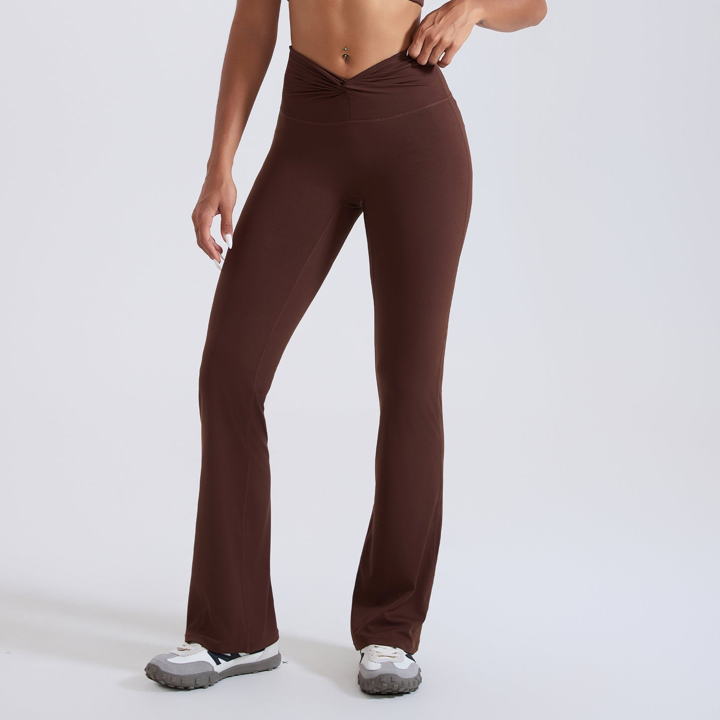 Womens High Waist Yoga Set with Open Back