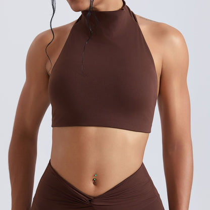 Womens High Waist Yoga Set with Open Back
