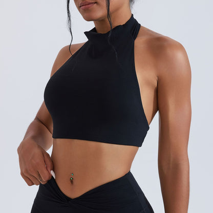 Womens High Waist Yoga Set with Open Back
