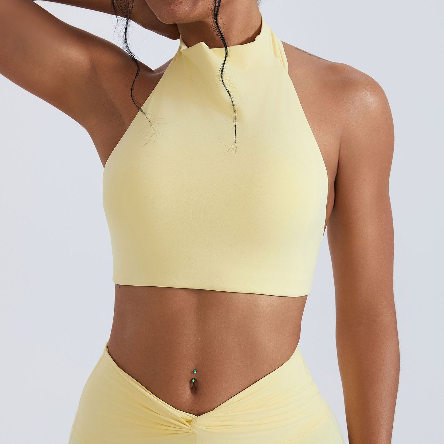 Womens High Waist Yoga Set with Open Back