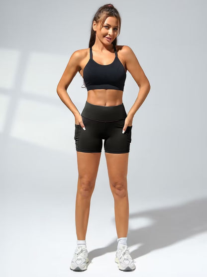 Womens High Waist Yoga Shorts