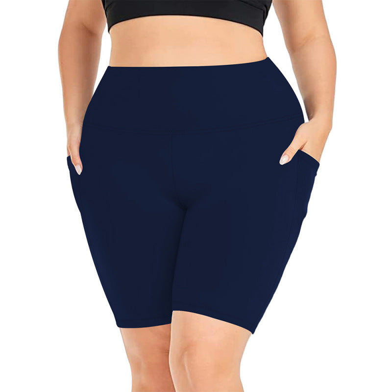 Womens High Waist Yoga Shorts with Pockets