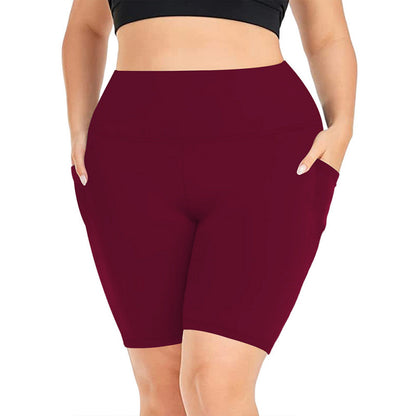 Womens High Waist Yoga Shorts with Pockets