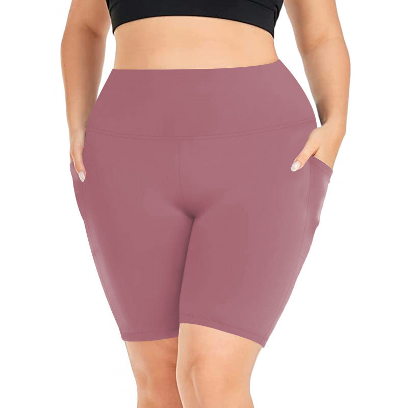 Womens High Waist Yoga Shorts with Pockets
