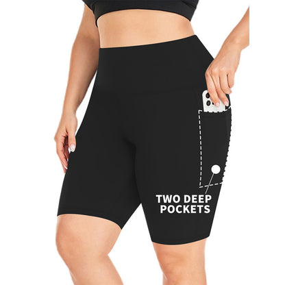Womens High Waist Yoga Shorts with Pockets