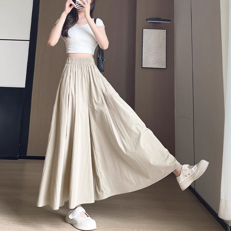 Womens High Waisted A Line Skirt Pants