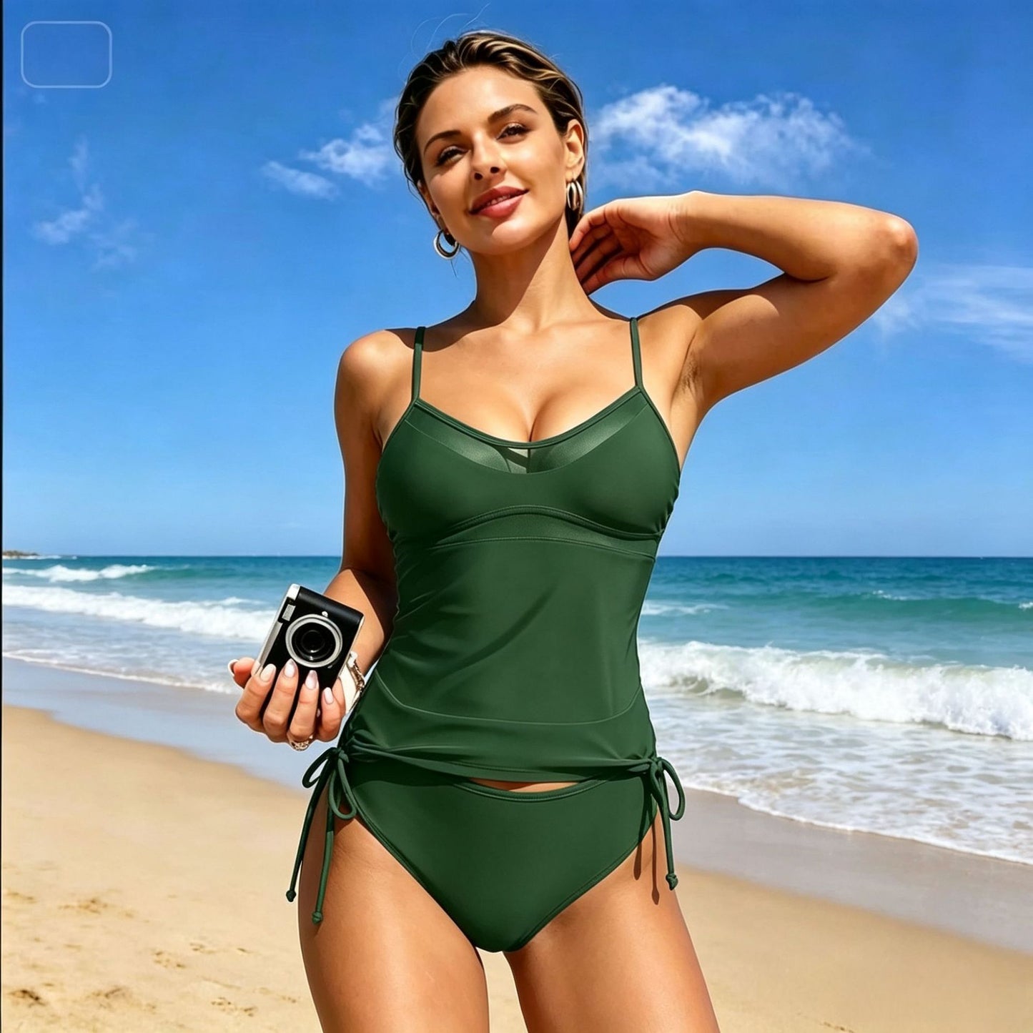 Womens High-Waisted Bikini Swimsuit