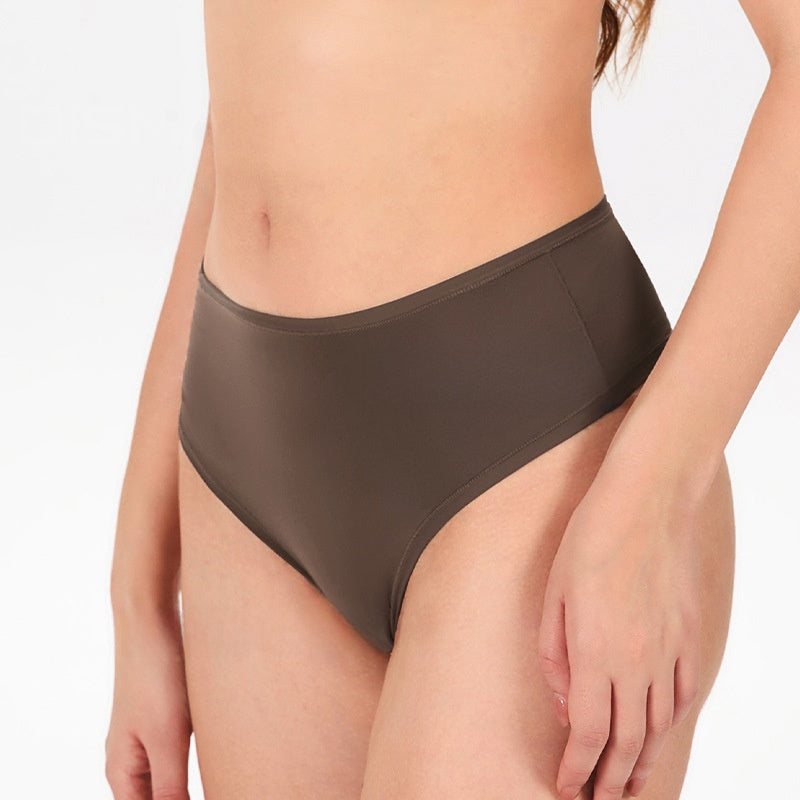 Womens High-Waisted Breathable Traceless Thong Panties