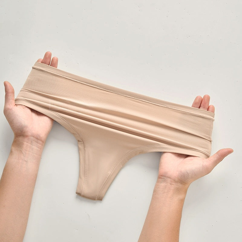 Womens High-Waisted Breathable Traceless Thong Panties