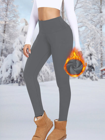 Womens High-Waisted Fleece Leggings