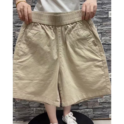 Womens High Waisted Loose Wide Leg Casual Shorts