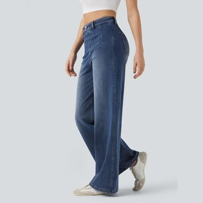 Womens High Waisted Loose Wide Leg Jeans