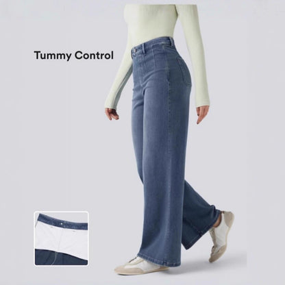 Womens High Waisted Loose Wide Leg Jeans