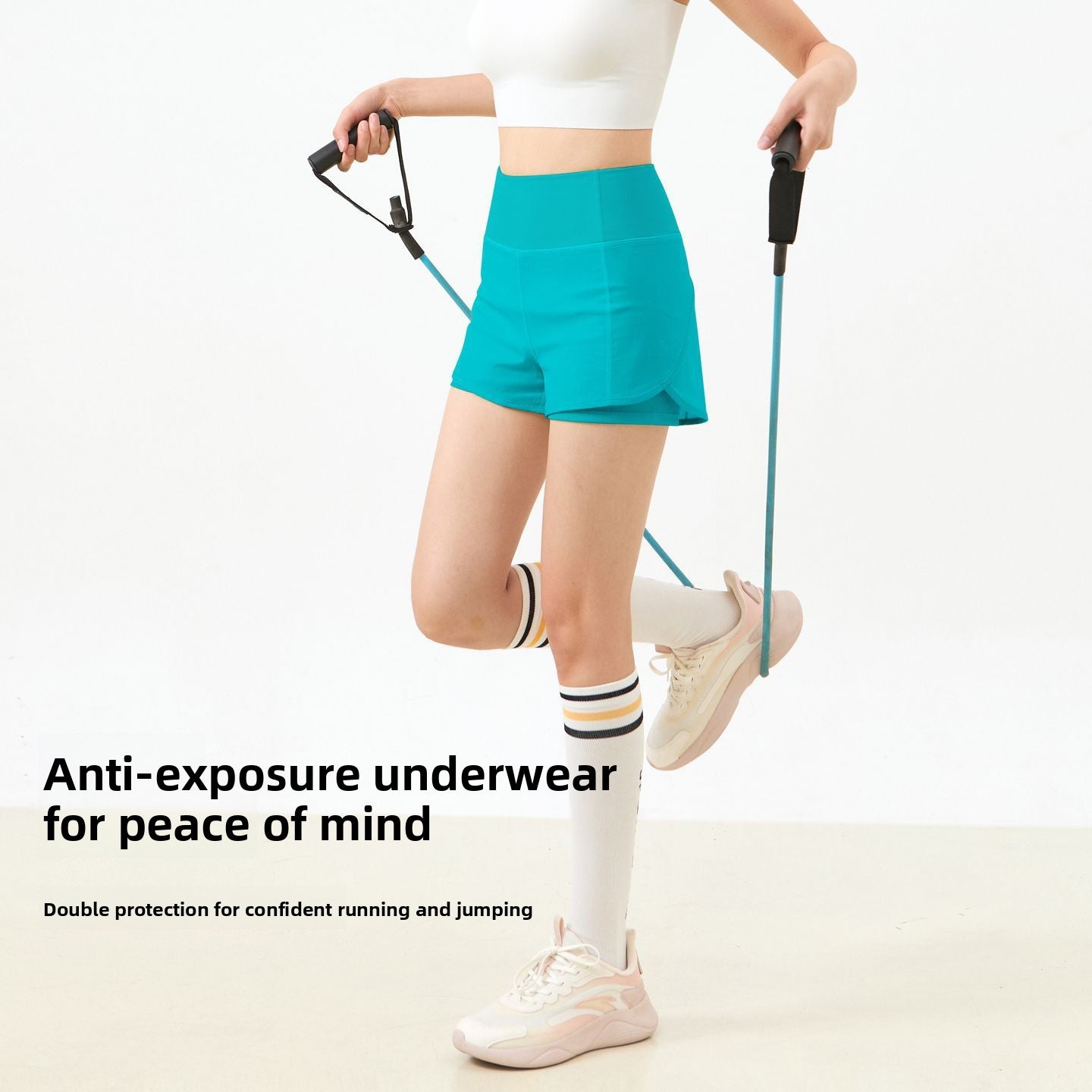 Womens High Waisted Running Fitness Shorts
