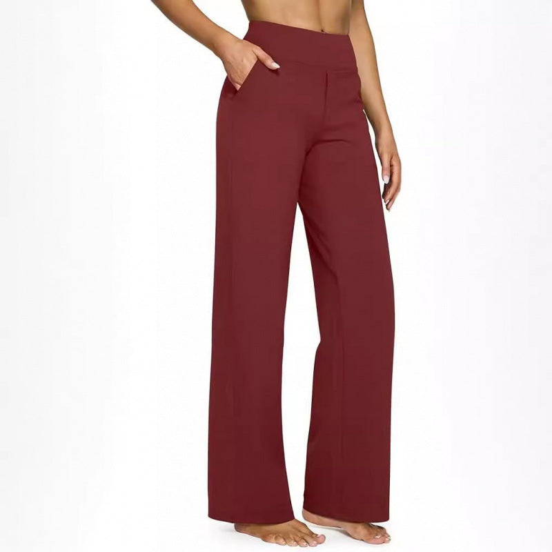 Womens High Waisted Straight Leg Pants