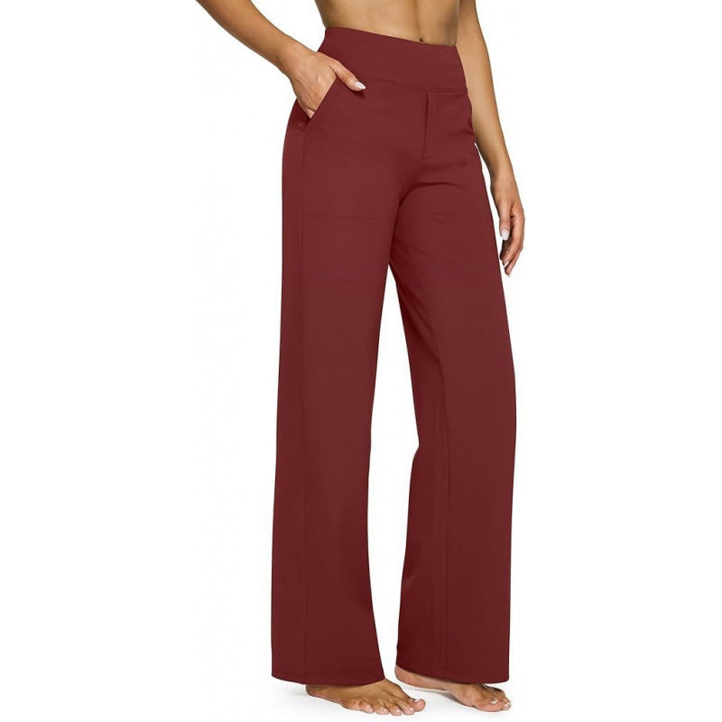 Womens High Waisted Straight Leg Pants
