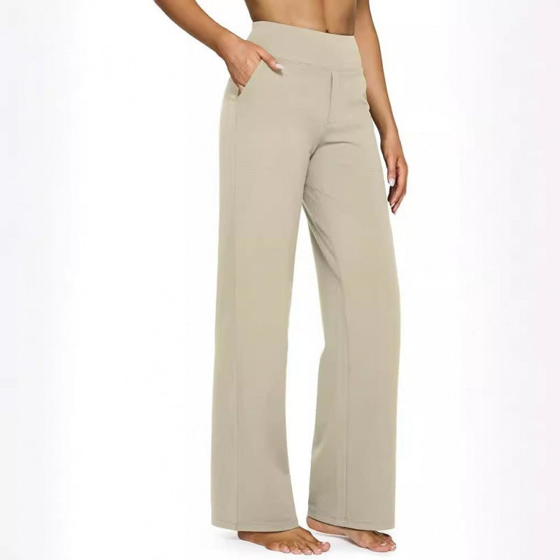 Womens High Waisted Straight Leg Pants