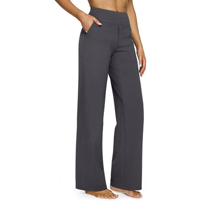 Womens High Waisted Straight Leg Pants