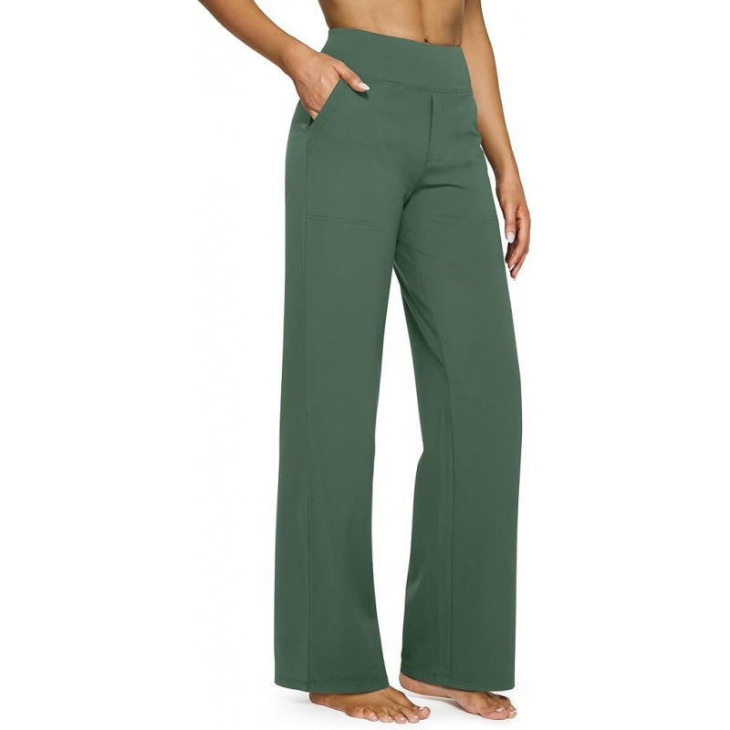 Womens High Waisted Straight Leg Pants