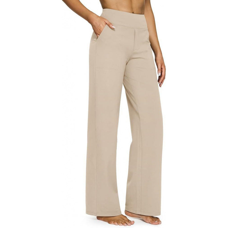 Womens High Waisted Straight Leg Pants