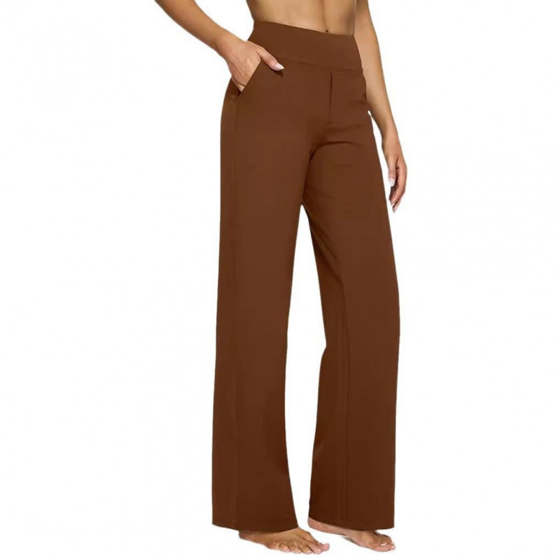 Womens High Waisted Straight Leg Pants