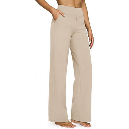 Womens High Waisted Straight Leg Pants