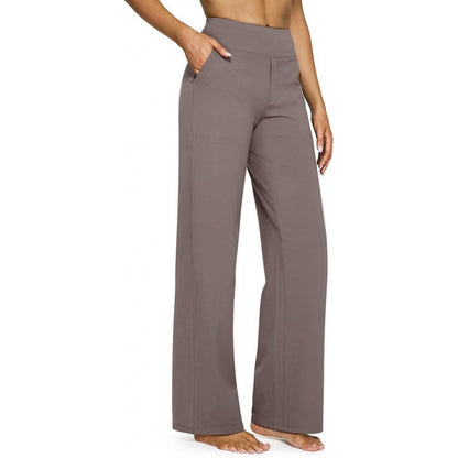 Womens High Waisted Straight Leg Pants
