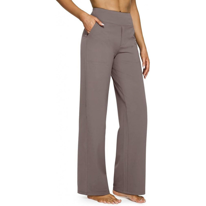 Womens High Waisted Straight Leg Pants