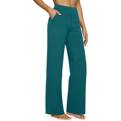 Womens High Waisted Straight Leg Pants