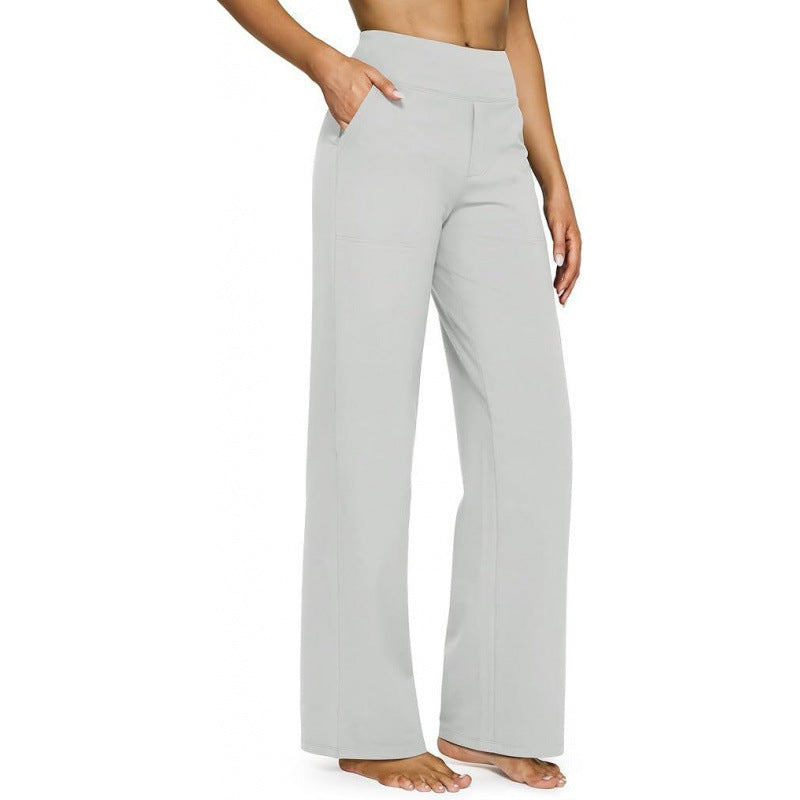 Womens High Waisted Straight Leg Pants
