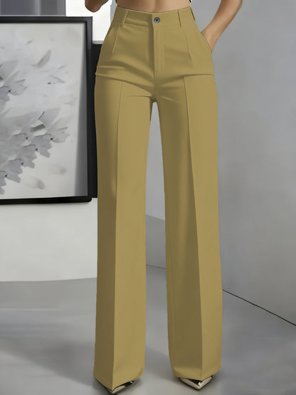 Womens High Waisted Straight Leg Suit Pants