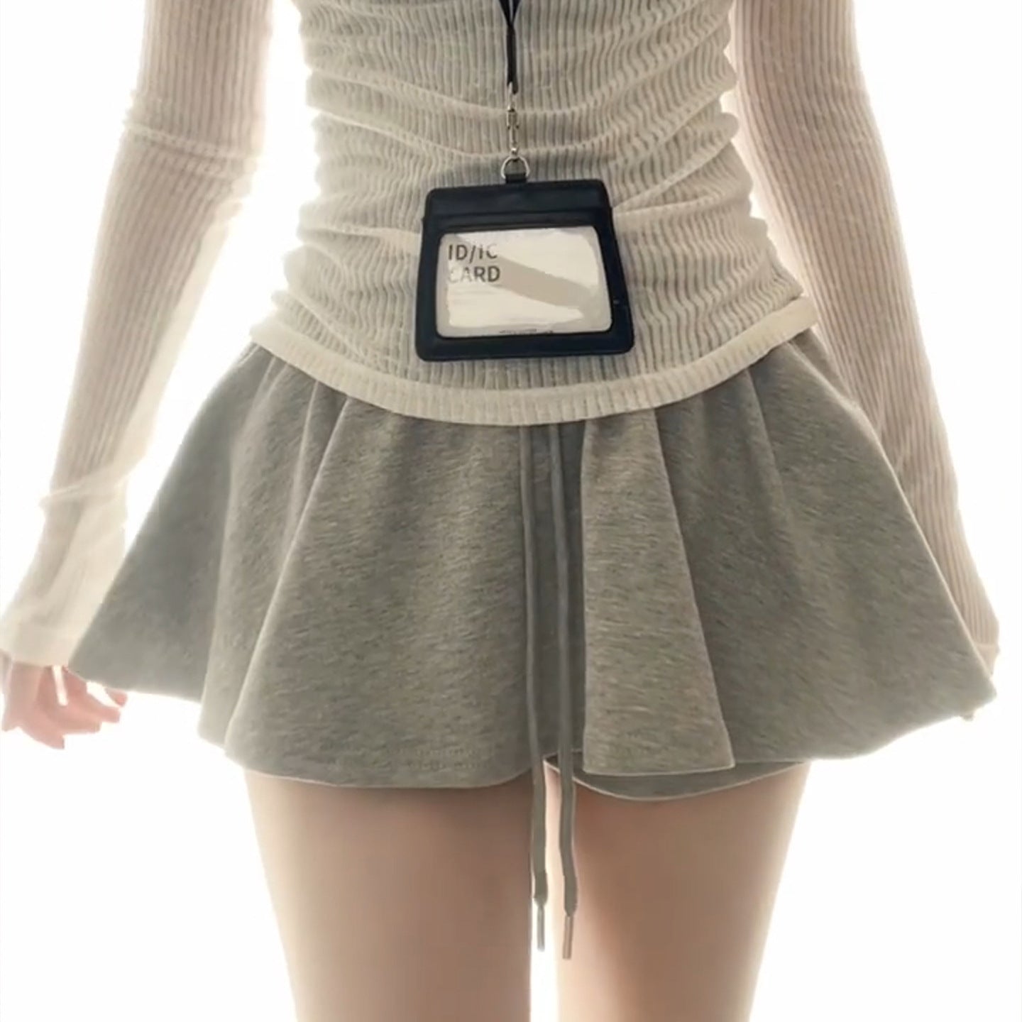 Womens High Waisted Stretchy A-Line Skirt
