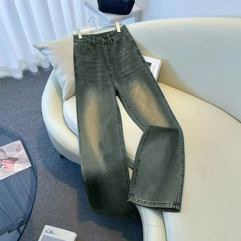 Womens High Waisted Wide Leg Jeans