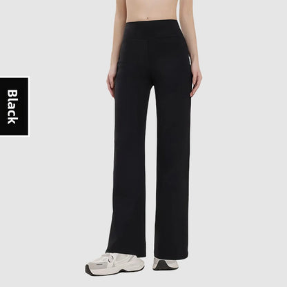 Womens High-Waisted Wide-Leg Straight Pants